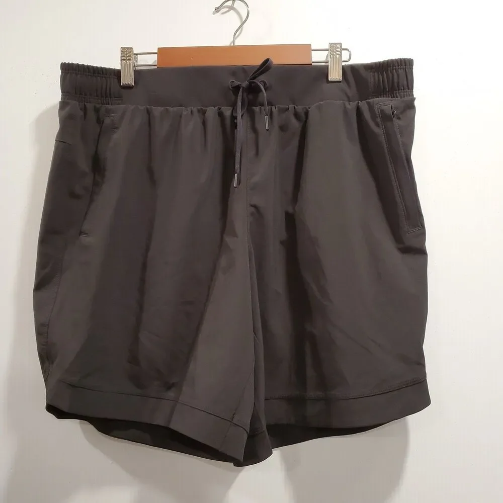 CALIA Women's Size Large Journey Woven Bermuda Short Black NWT Mid Rise pull on